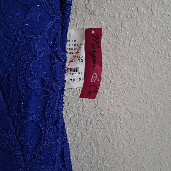 NWT'S MORGAN & COMPANY Royal Blue Long Formal Dress Junior Size 11/12 - Picture 5 of 7